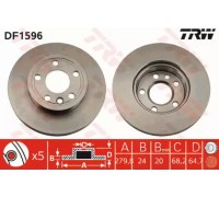 Тормозной диск TRW DF1596 DF1596 TRW - купить в магазине запчастей по Украине