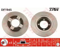 Тормозной диск TRW DF1945 DF1945 TRW - купить в магазине запчастей по Украине