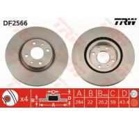 Тормозной диск TRW DF2566 DF2566 TRW - купить в магазине запчастей по Украине