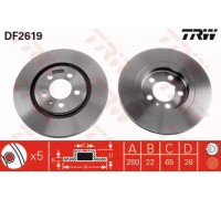 Тормозной диск TRW DF2619 DF2619 TRW - купить в магазине запчастей по Украине
