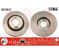 Тормозной диск TRW DF2631 DF2631 TRW - купить в магазине запчастей по Украине