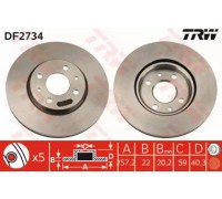 Тормозной диск TRW DF2734 DF2734 TRW - купить в магазине запчастей по Украине
