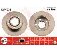Тормозной диск TRW DF4038 DF4038 TRW - купить в магазине запчастей по Украине