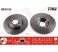 Тормозной диск TRW DF4110 DF4110 TRW - купить в магазине запчастей по Украине