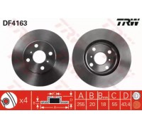 Тормозной диск TRW DF4163 DF4163 TRW - купить в магазине запчастей по Украине