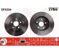 Тормозной диск TRW DF4204 DF4204 TRW - купити в магазині запчастин по Україні