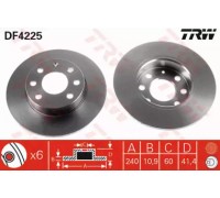 Тормозной диск TRW DF4225 DF4225 TRW - купить в магазине запчастей по Украине