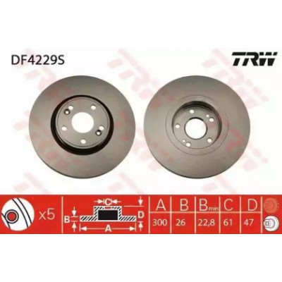Тормозной диск DF4229S TRW - купить в магазине запчастей по Украине