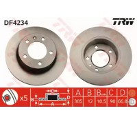 Тормозной диск TRW DF4234 DF4234 TRW - купить в магазине запчастей по Украине