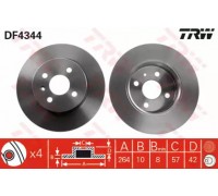 Тормозной диск TRW DF4344 DF4344 TRW - купить в магазине запчастей по Украине