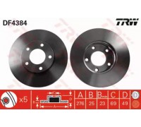 Тормозной диск TRW DF4384 DF4384 TRW - купить в магазине запчастей по Украине