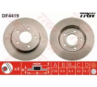 Тормозной диск TRW DF4419 DF4419 TRW - купить в магазине запчастей по Украине