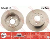 Тормозной диск TRW DF4481S DF4481S TRW - купити в магазині запчастин по Україні