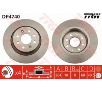 Тормозной диск TRW DF4740 DF4740 TRW - купить в магазине запчастей по Украине