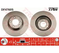 Тормозной диск TRW DF4760S DF4760S TRW - купити в магазині запчастин по Україні
