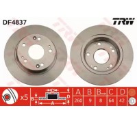 Тормозной диск TRW DF4837 DF4837 TRW - купить в магазине запчастей по Украине