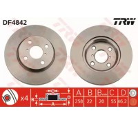 Тормозной диск TRW DF4842 DF4842 TRW - купить в магазине запчастей по Украине