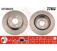 Тормозной диск TRW DF4864S DF4864S TRW - купить в магазине запчастей по Украине