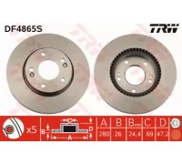 Тормозной диск TRW DF4865S DF4865S TRW - купить в магазине запчастей по Украине