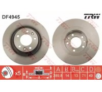 Тормозной диск TRW DF4945 DF4945 TRW - купить в магазине запчастей по Украине