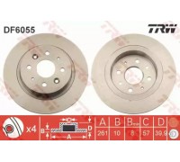 Тормозной диск TRW DF6055 DF6055 TRW - купить в магазине запчастей по Украине