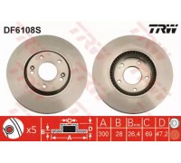 Тормозной диск TRW DF6108S DF6108S TRW - купить в магазине запчастей по Украине