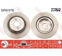 Тормозной диск TRW DF6117S DF6117S TRW - купить в магазине запчастей по Украине