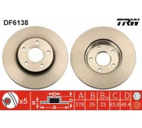 Тормозной диск TRW DF6138 DF6138 TRW - купить в магазине запчастей по Украине