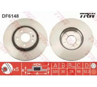 Тормозной диск TRW DF6148 DF6148 TRW - купить в магазине запчастей по Украине