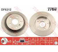 Тормозной диск TRW DF6312 DF6312 TRW - купить в магазине запчастей по Украине