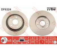 Тормозной диск TRW DF6324 DF6324 TRW - купить в магазине запчастей по Украине