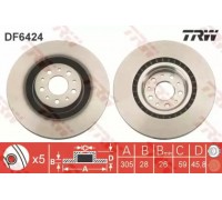 Тормозной диск TRW DF6424 DF6424 TRW - купить в магазине запчастей по Украине
