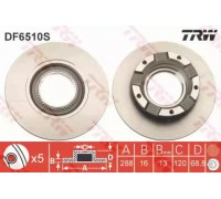 Тормозной диск TRW DF6510S DF6510S TRW - купить в магазине запчастей по Украине