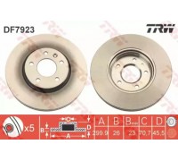 Тормозной диск TRW DF7923 DF7923 TRW - купить в магазине запчастей по Украине