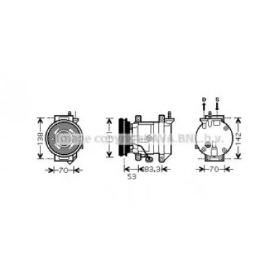 Компрессор, кондиционер DWK080 AVA QUALITY COOLING - купить в магазине запчастей по Украине