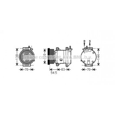 Компрессор, кондиционер DWK091 AVA QUALITY COOLING - купить в магазине запчастей по Украине