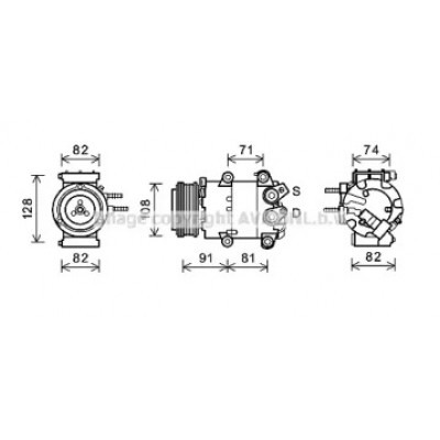 Компрессор, кондиционер FDK498 AVA QUALITY COOLING - купить в магазине запчастей по Украине