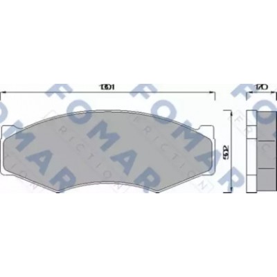 Комплект тормозных колодок, дисковый тормоз FO441581 FOMAR Friction - купити в магазині запчастин по Україні