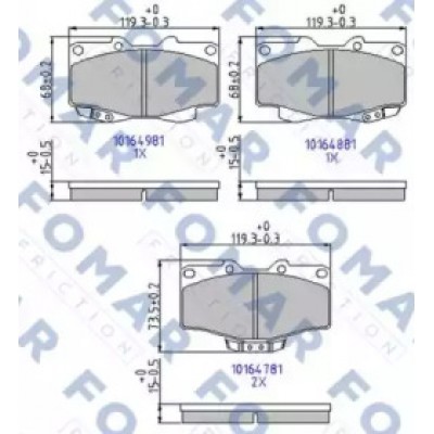 Комплект тормозных колодок, дисковый тормоз FO464781 FOMAR Friction - купити в магазині запчастин по Україні