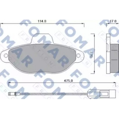 Комплект тормозных колодок, дисковый тормоз FO582881 FOMAR Friction - купити в магазині запчастин по Україні