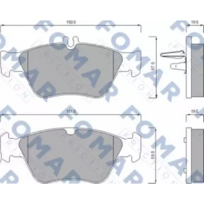 Комплект тормозных колодок, дисковый тормоз FO637781 FOMAR Friction - купить в магазине запчастей по Украине