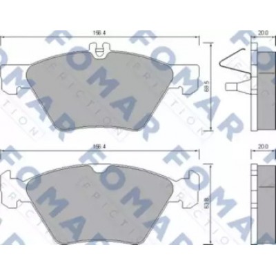 Комплект тормозных колодок, дисковый тормоз FO639081 FOMAR Friction - купити в магазині запчастин по Україні