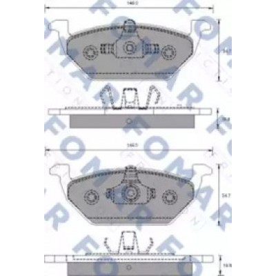 Комплект тормозных колодок, дисковый тормоз FO687681 FOMAR Friction - купить в магазине запчастей по Украине