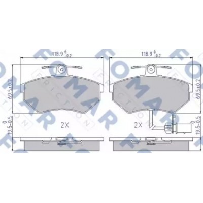 Комплект тормозных колодок, дисковый тормоз FO689281 FOMAR Friction - купить в магазине запчастей по Украине