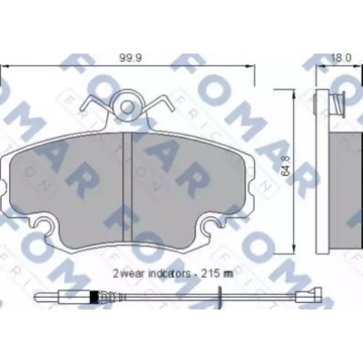 Комплект тормозных колодок, дисковый тормоз FO724281 FOMAR Friction - купить в магазине запчастей по Украине