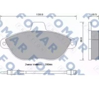 Комплект тормозных колодок, дисковый тормоз FOMAR Friction FO 742581 FO742581 FOMAR Friction - купить в магазине запчастей по Украине