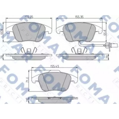 Комплект тормозных колодок, дисковый тормоз FO862381 FOMAR Friction - купить в магазине запчастей по Украине