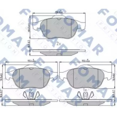 Комплект тормозных колодок, дисковый тормоз FO897081 FOMAR Friction - купити в магазині запчастин по Україні