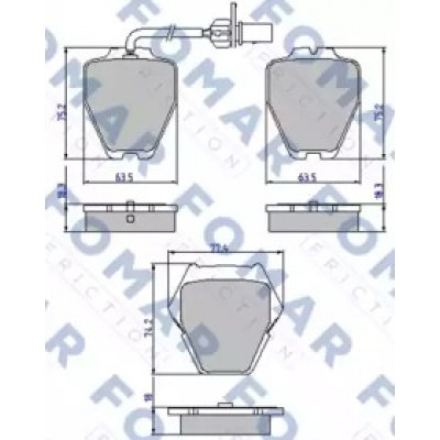 Комплект тормозных колодок, дисковый тормоз FO903581 FOMAR Friction - купить в магазине запчастей по Украине