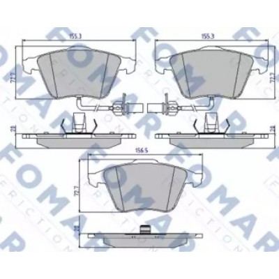 Комплект тормозных колодок, дисковый тормоз FO912481 FOMAR Friction - купить в магазине запчастей по Украине